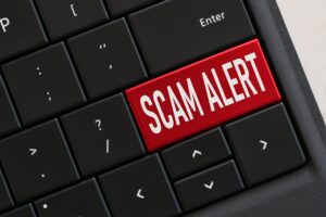Scam alert warning for forex account fraud.