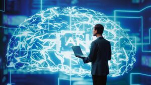 AI analyzing Forex chart trends with LSTM model