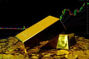 Gold bars and forex chart 2025.