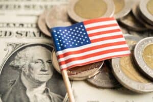 Currency and U.S. flag reflect cross-currency volatility 2025.