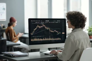 Margin trading chart on computer