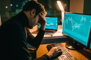 Trader frustrated after costly cheap options trading mistakes in volatile markets.