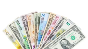 Exotic Currency Pairs 2025 showing euro and dollar banknotes representing forex trading opportunities and risks.