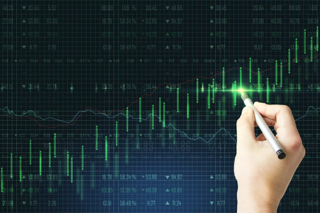Green Hammer Candlestick chart showing bullish reversal pattern highlighted on a digital trading screen.