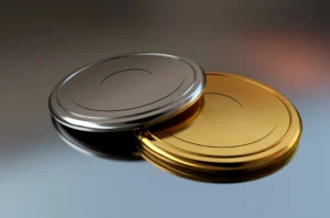 3D render of gold and platinum coins symbolizing price divide, investor sentiment, and market volatility.