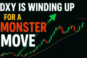 DXY Daily Analysis chart showing bullish momentum and a potential major breakout move.